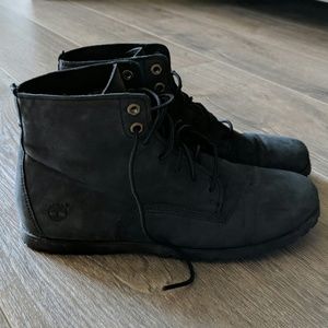 Black Suede Timberland Ankle Boots